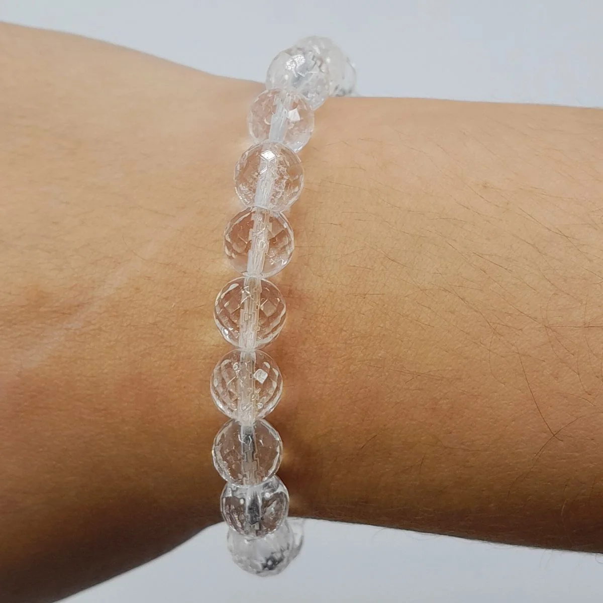 Pulseira Cristal de Rocha Bola Facetada 8mm - Image 3