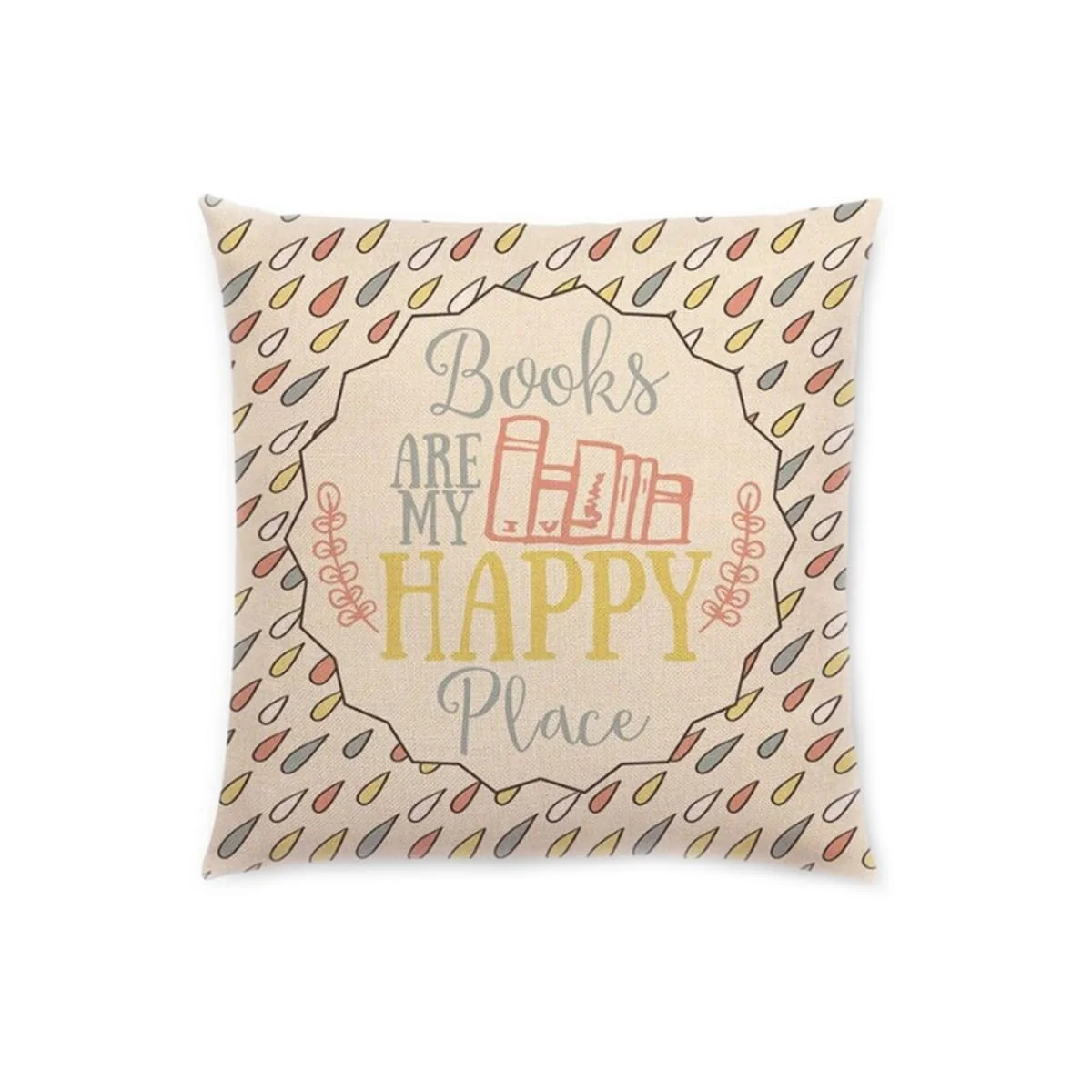 Almofada Frase "Books are my Happy Place" - Image 2